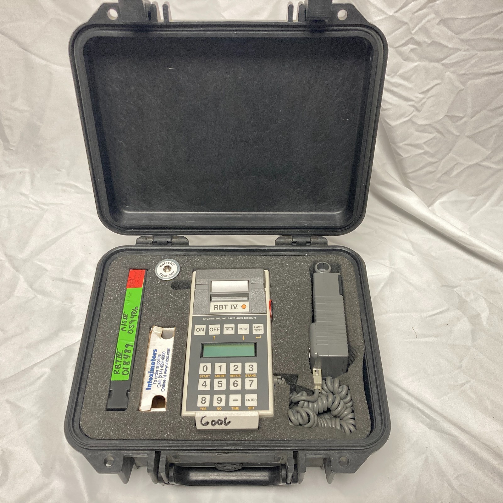 Intoximeter Alco Sensor RBT IV w/ Case + Accessories, NEEDS BATTERY + AC CHARGER