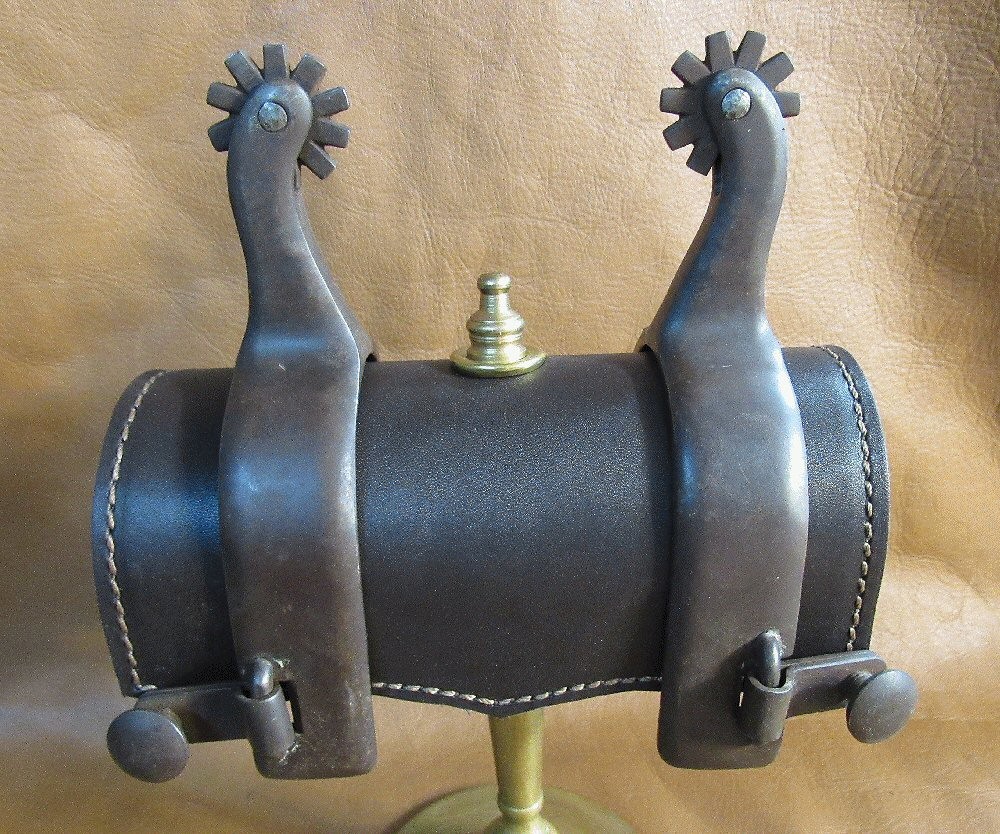 E Garcia Silver Spurs Floral Overlay Brown Finish