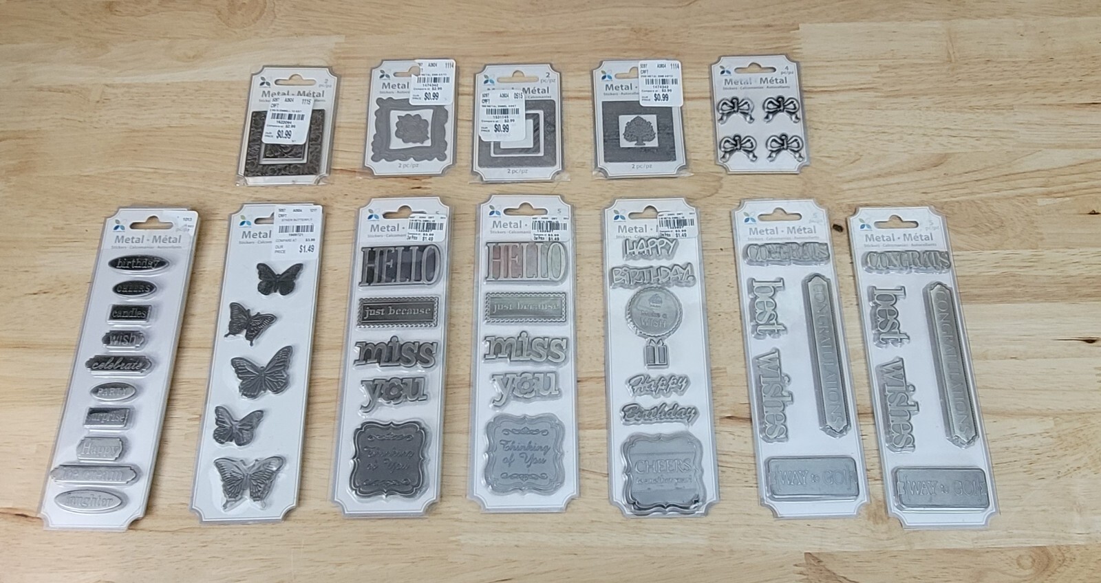 Momenta METAL EMBELLISHMENT STICKERS Lot of 12 Craft Cardmaking Scrapbooking