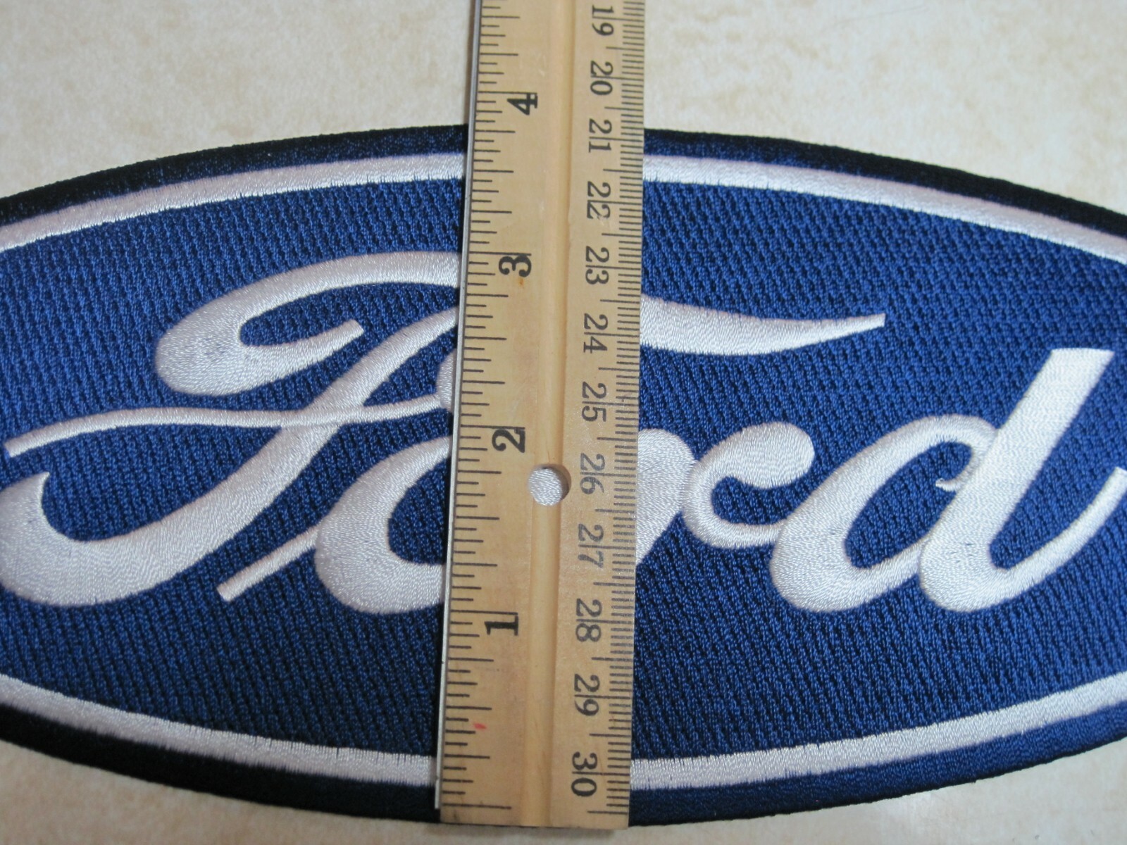 FORD LARGE CLOTH PATCH BACK SIZE BLUE IRON ON / SEW ON HOT ROD RACING! F150 F250
