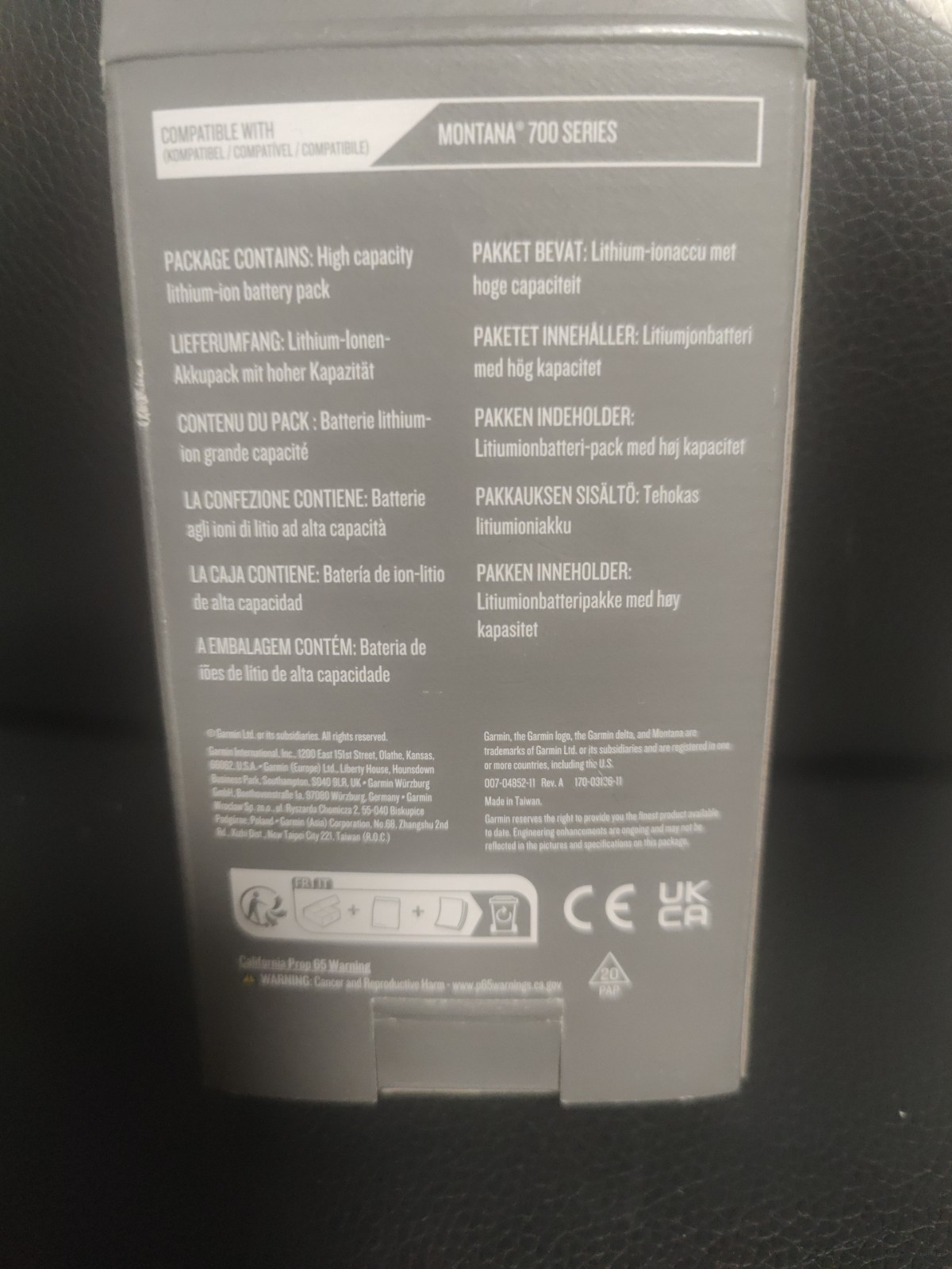 Garmin Montana 700 Series High Capacity Lithium Ion Battery