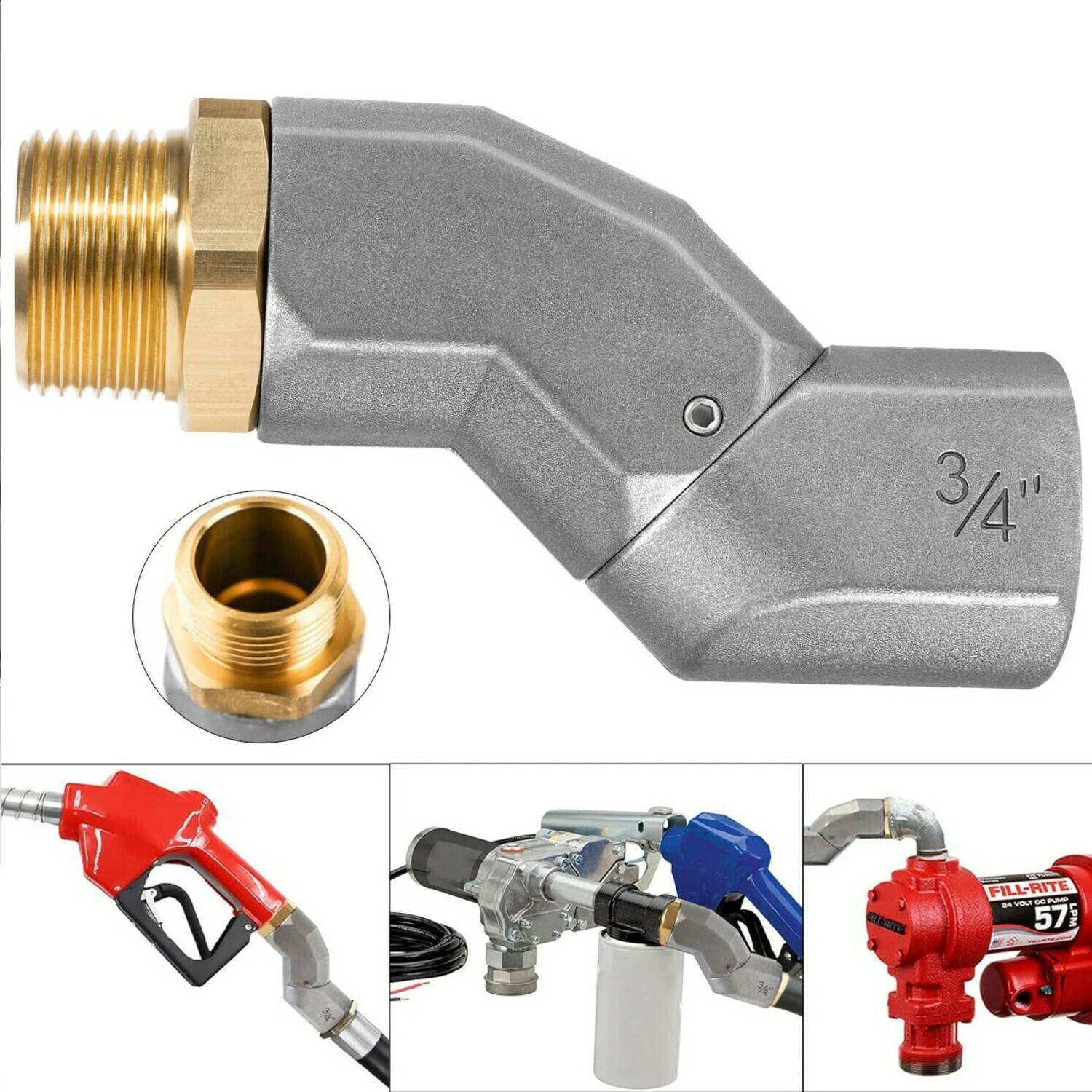 3/4 Inch NPT Fuel Swivel Joint: 360° Rotate, Prevent Hose Kinking