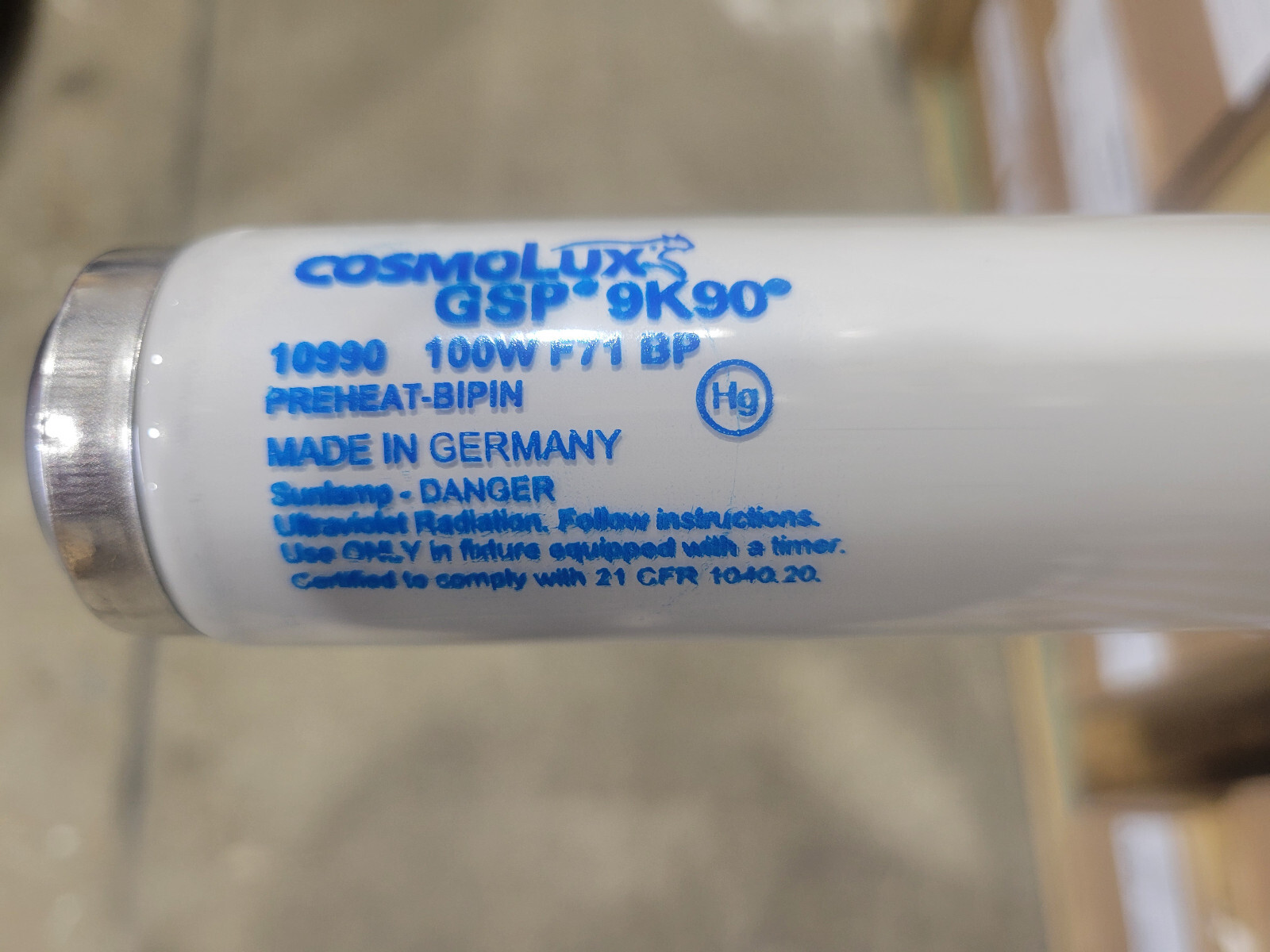 TANNING BED BULBS LAMPS F 71 T12 BI-PIN 100WATT COSMOLUX GSP 9K90 U-PICK 8-32