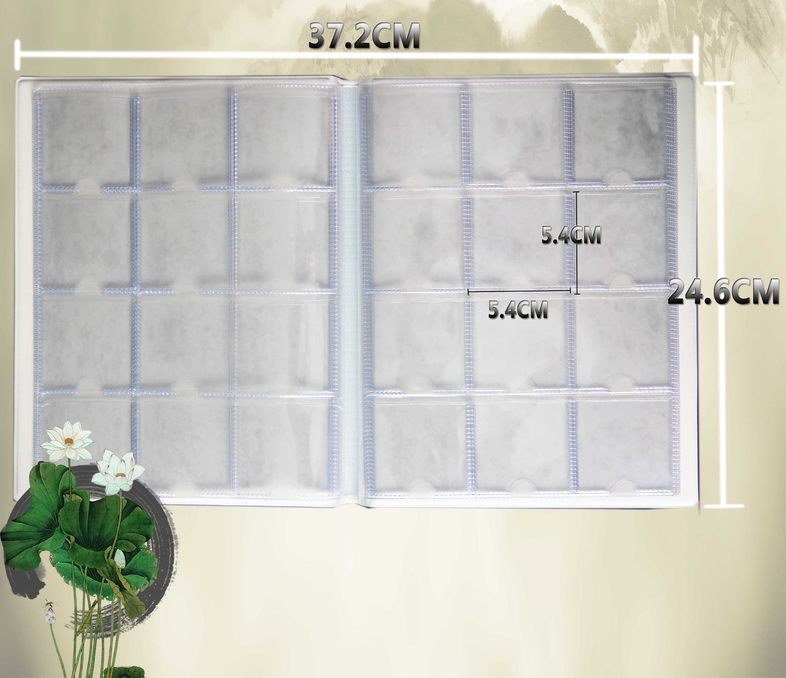 10 Pages Coin Stock Book 120 Pocket Album for 2x2 Paper Flip Holders Storage