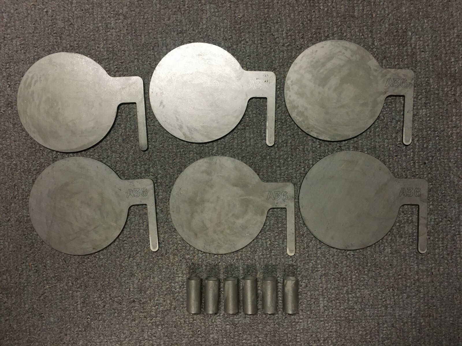 A36 Steel Target 22cal Dueling Tree DIY Kit 6pc 6"x1/4" Paddles with Tubes! USA