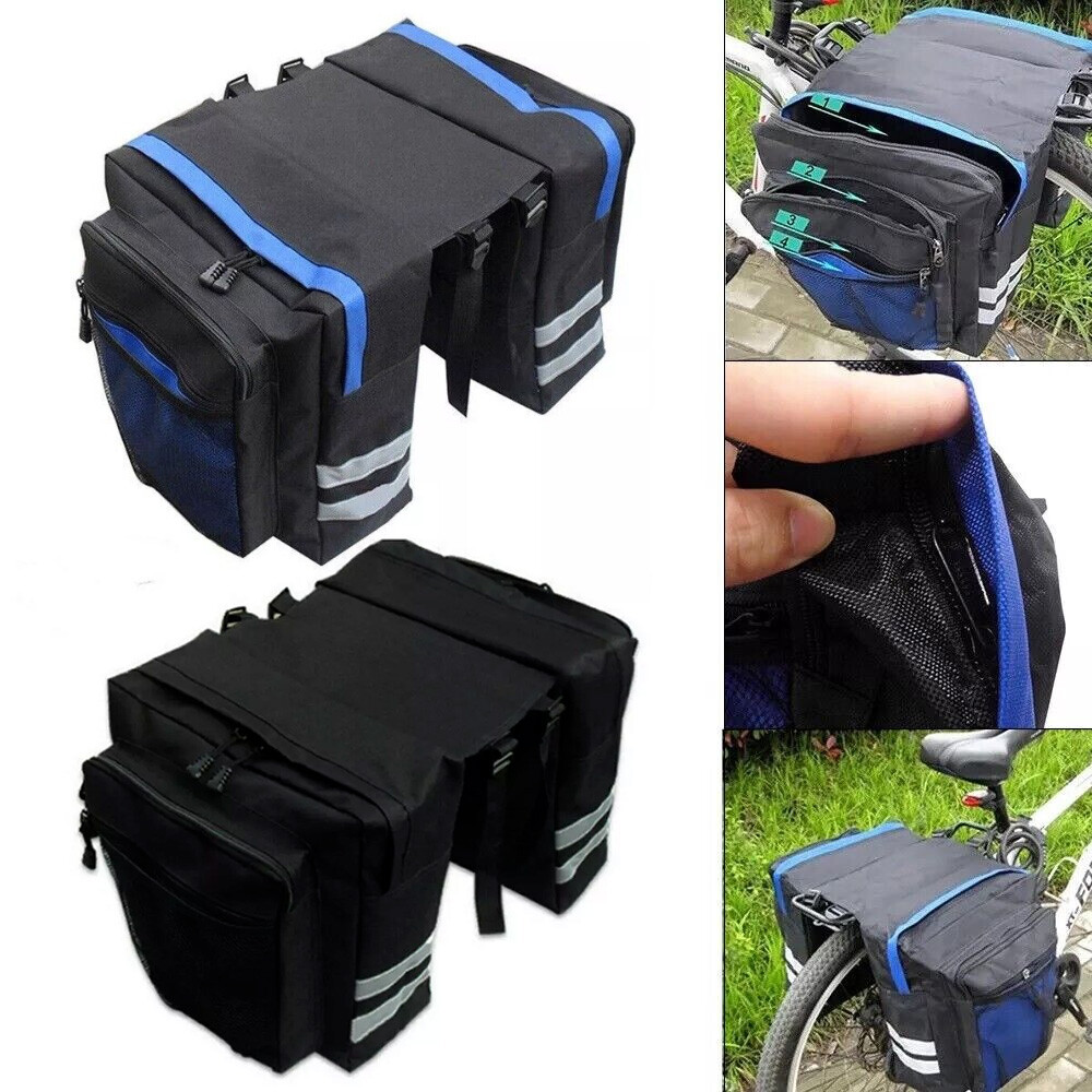Bicycle Carrier Rear Rack Bike Trunk Bag Luggage Pannier Back Seat Double Side