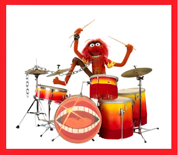 Animal Playing Drums Crazy Muppet Band Music Instrument Wild  monster MAGNET