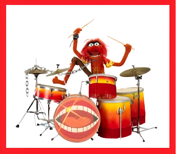 Animal Playing Drums Crazy Muppet Band Music Instrument Wild monster MAGNET