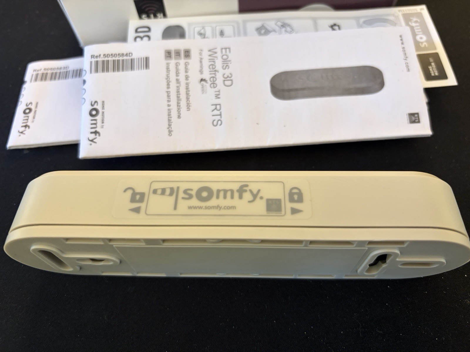 Somfy Eolis 3D Wire Free RTS Wind/Motion Sensor Gray 1816081E New