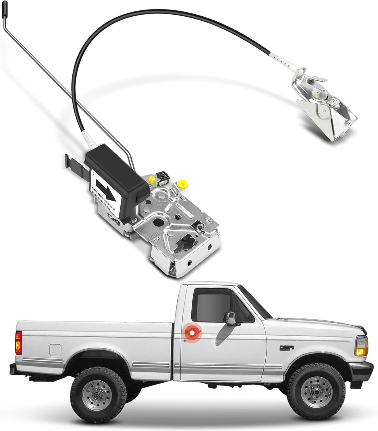 Front Right Door Lock Latch Actuator w/Cable 1992-1997 Ford F150 F250 F350