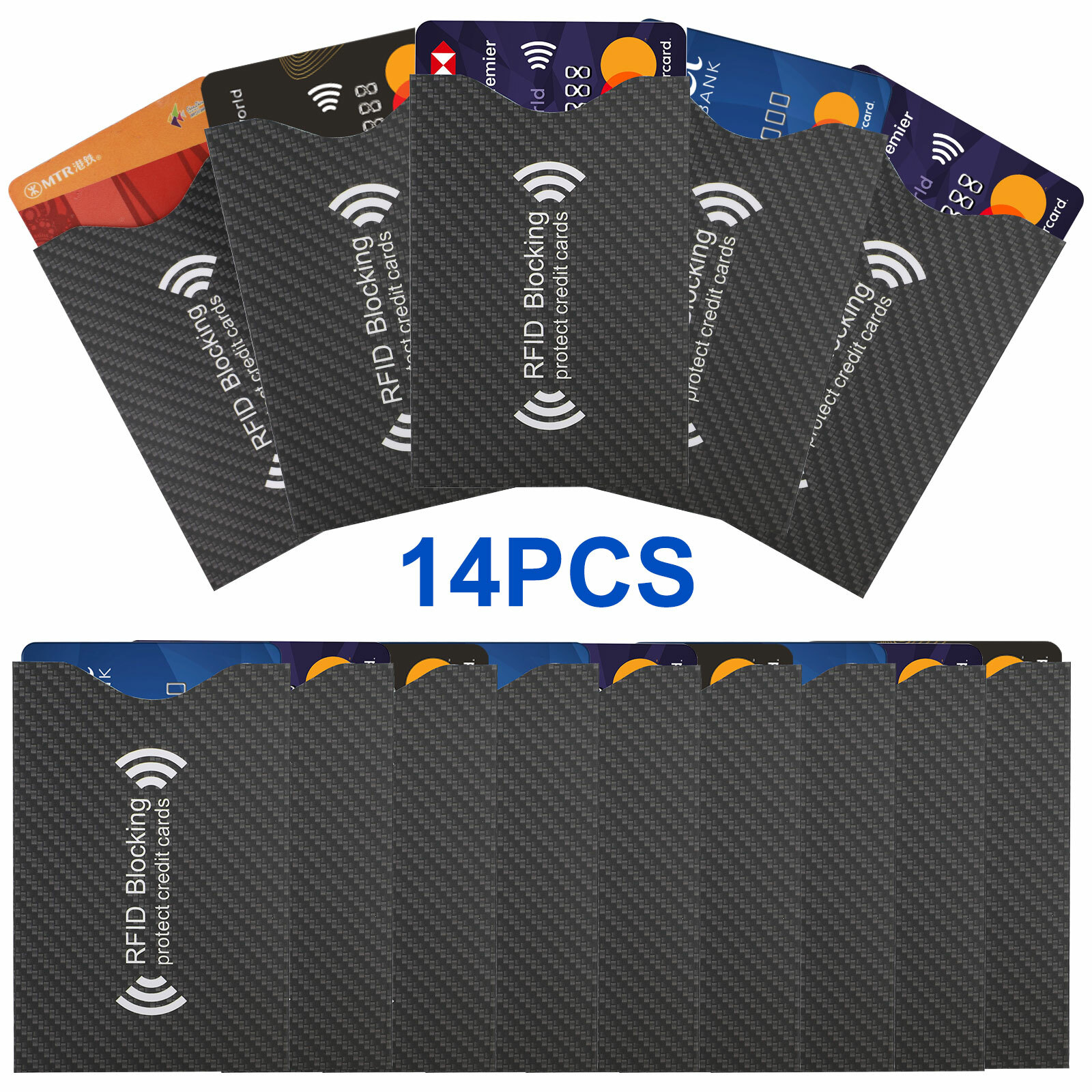 RFID Blocking Sleeve Credit Card Protector Anti Theft Safety Shield Case Covers