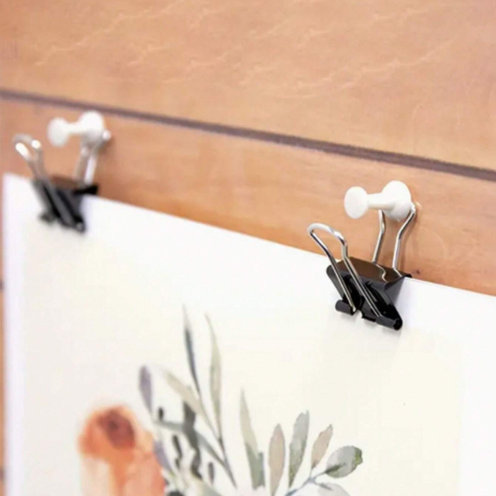 30P Metal Clamp Style Paper Clips Paper Document Binder Clip For Office & School