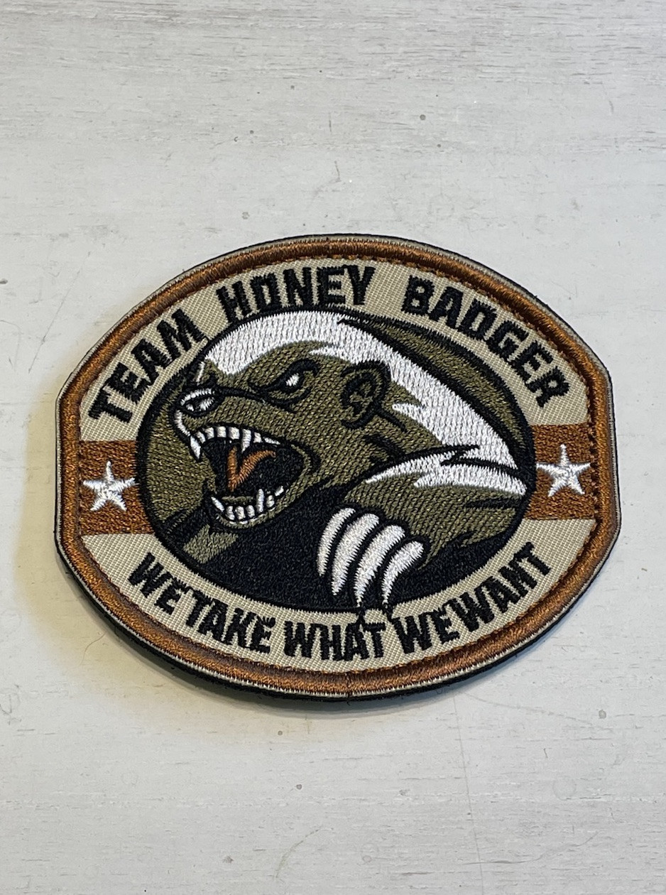 2 PCS TEAM HONEY BADGER MILITARY TACTICAL US ARMY COMBAT SWAT HOOK PATCH