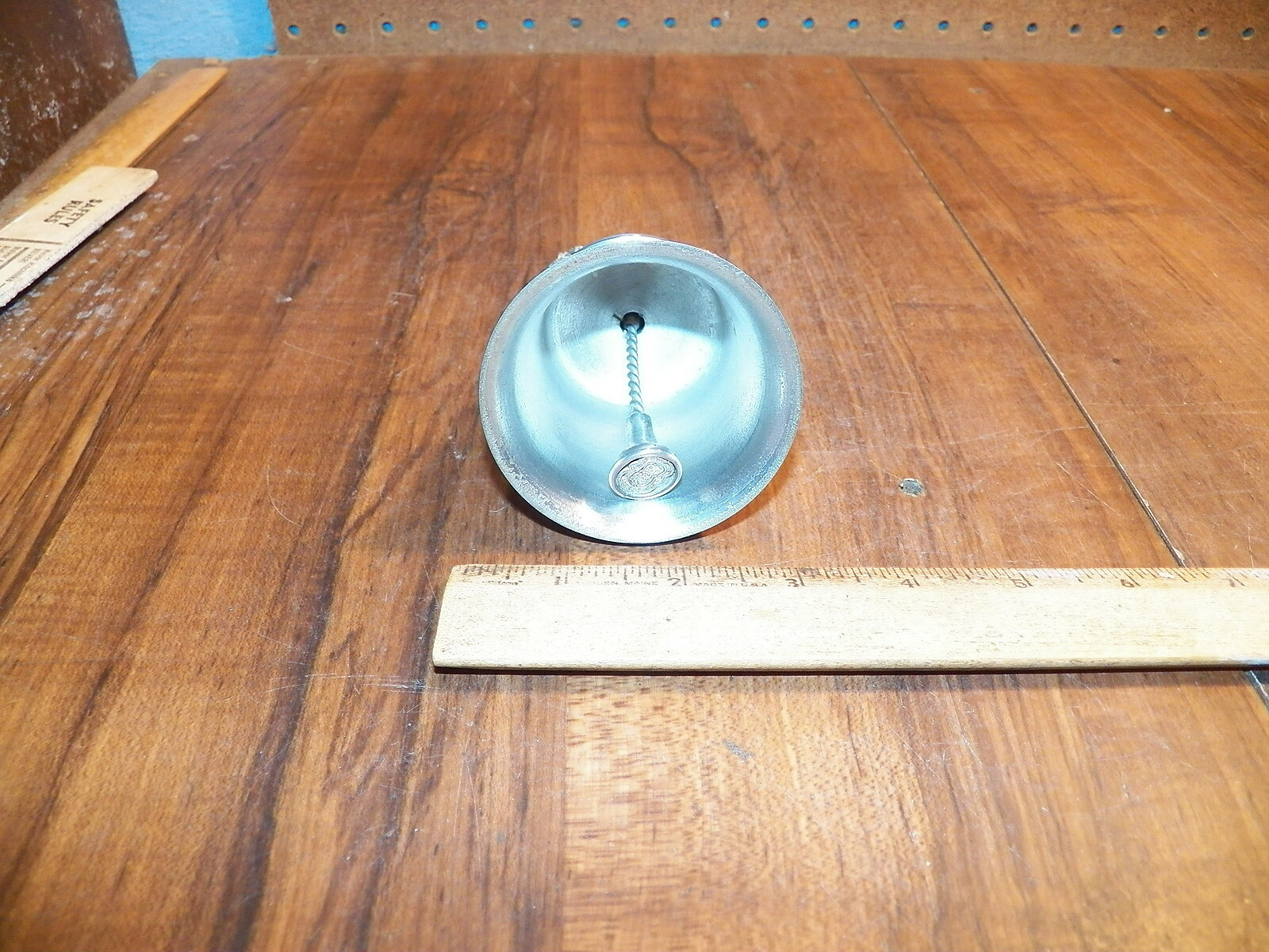 Vintage CROWN & ROSE Pewter "WEDDING BELL"