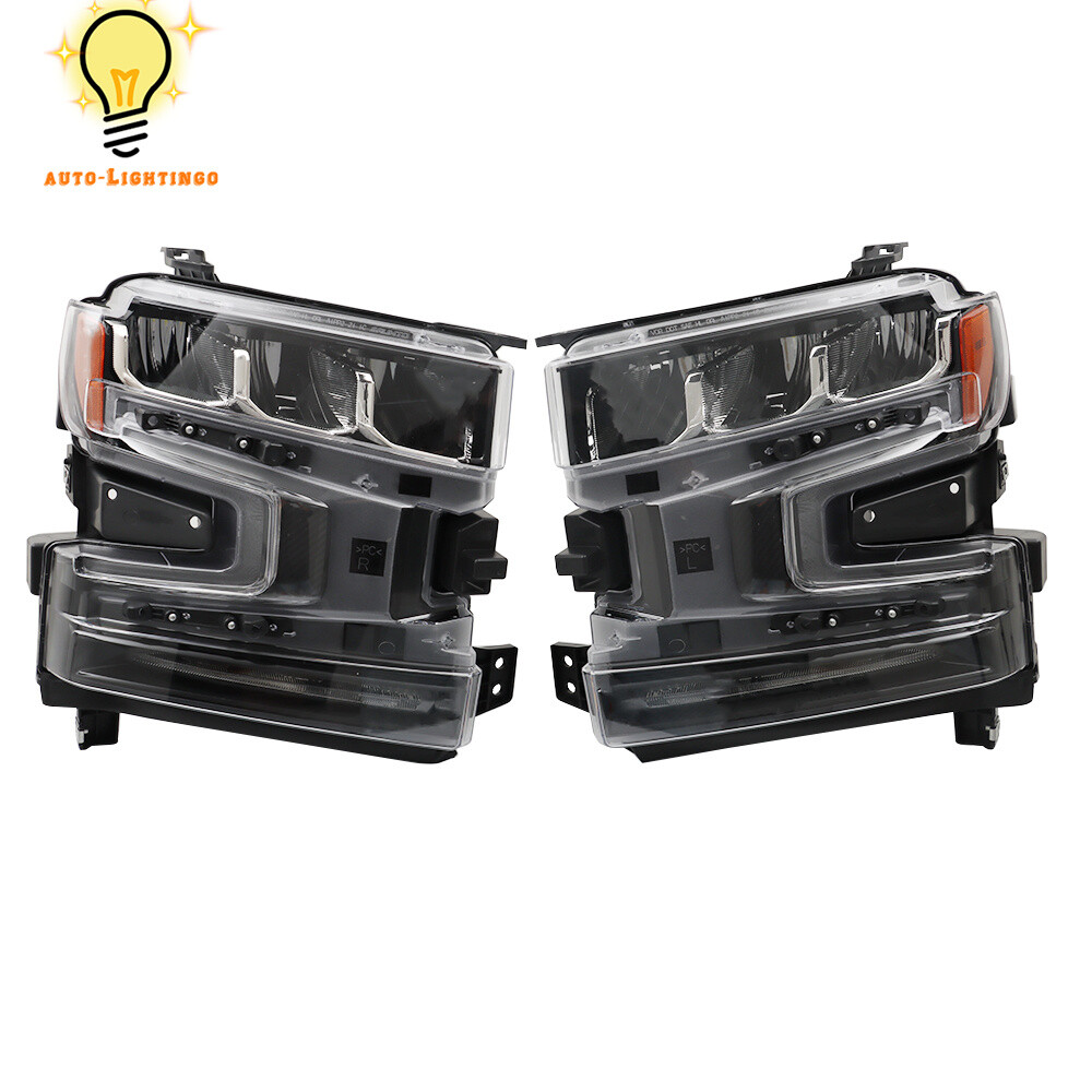 For 2019 2020 2021 Chevy Silverado 1500 LED Headlights Headlamps Right&Left Side