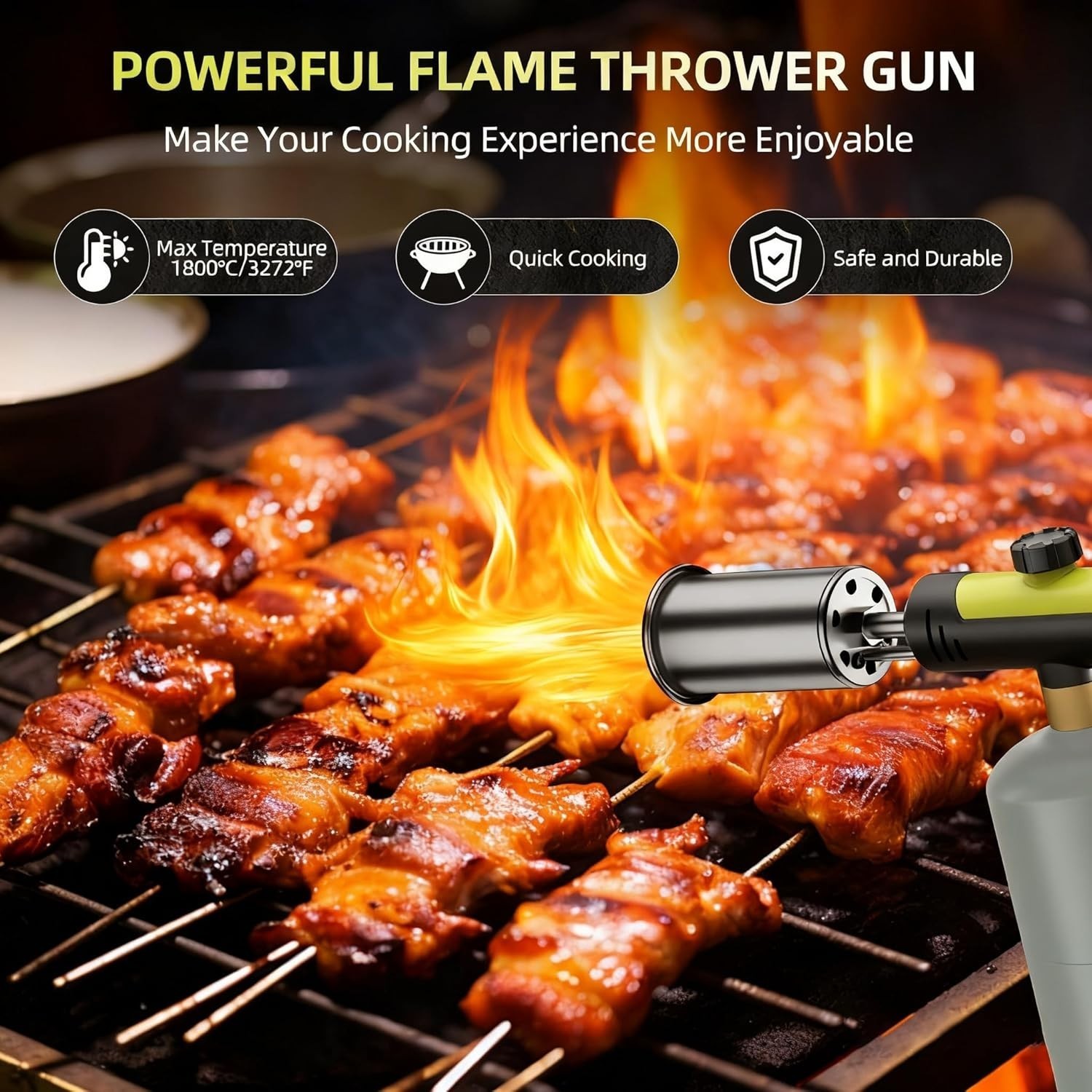 Powerful Propane Torch Gun,Kitchen Cooking Torch With One-Touch Max Fire, Charco