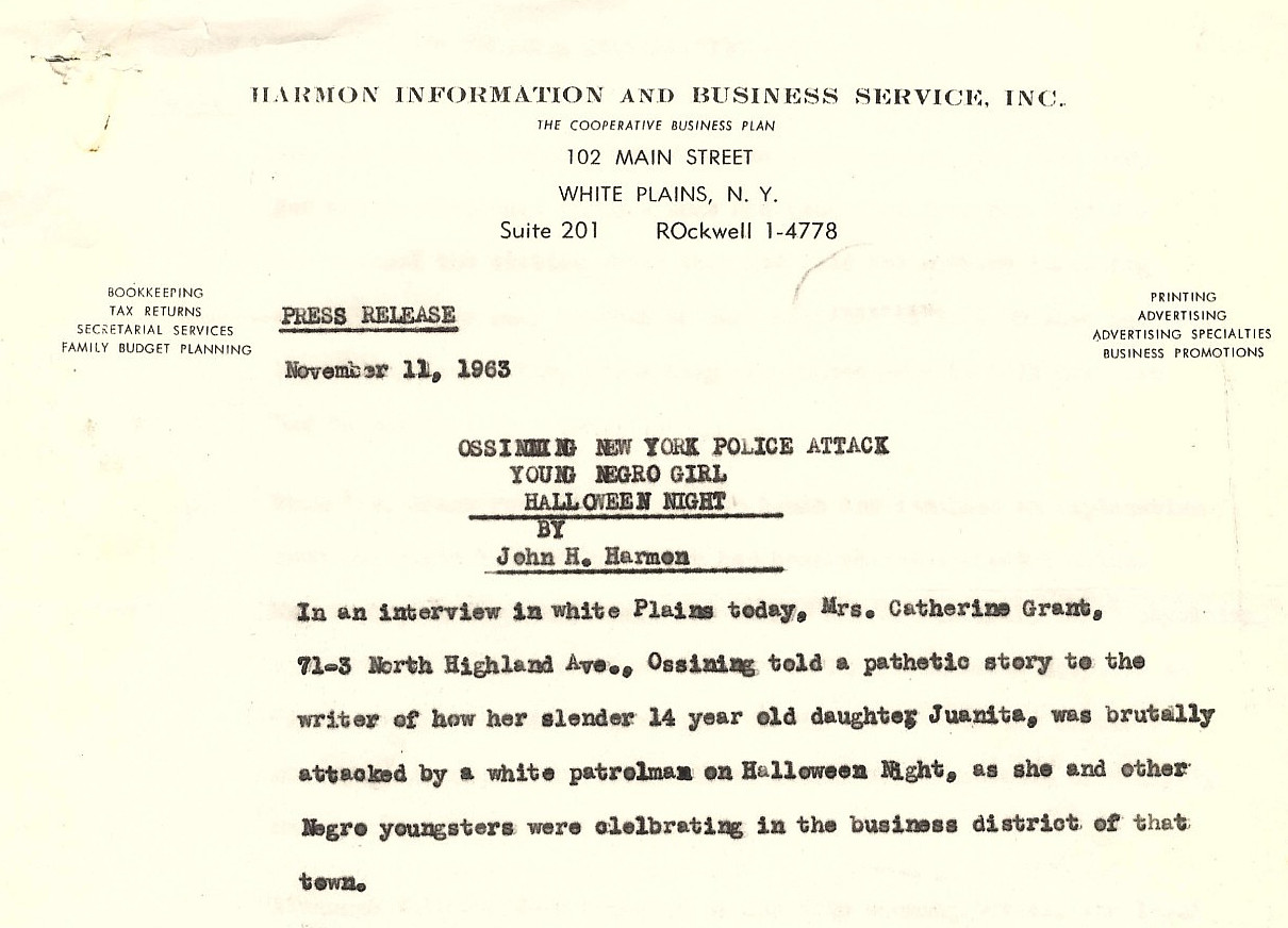 Vintage African American Ephemera~John H. Harmon~1963 Press Release~1991 Program