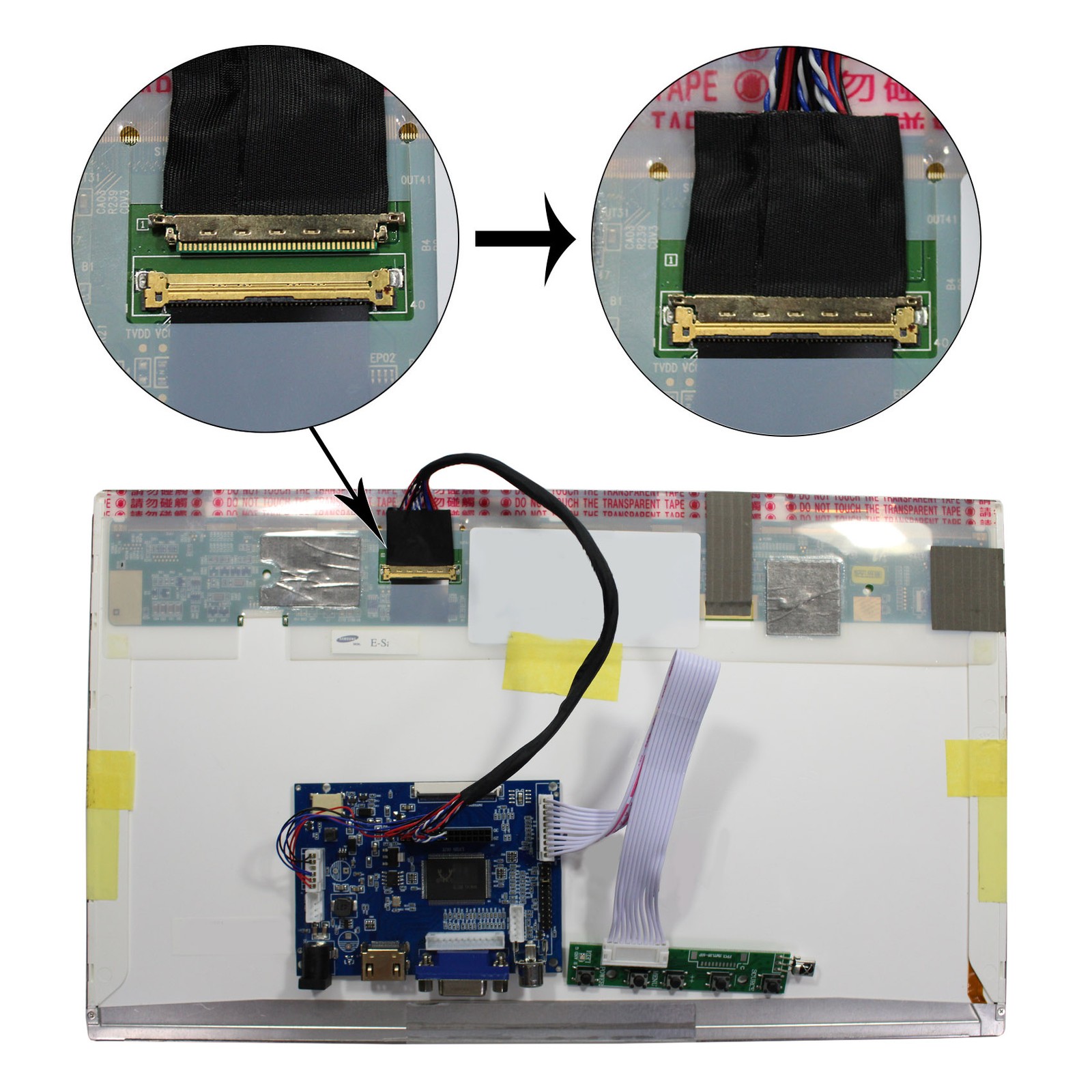 RTD2660H VGA AV LCD Controller Board For 40Pin LVDS 1366x768 LCD Screen