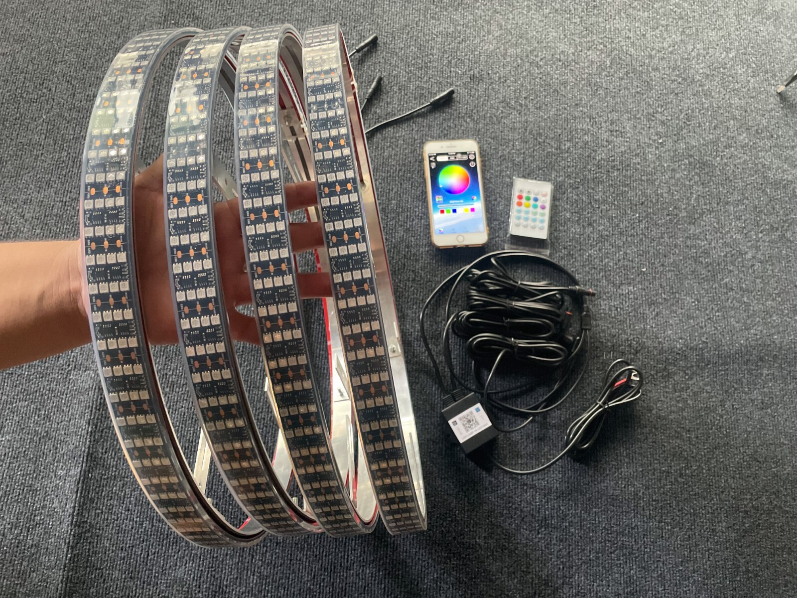 17.5" x4PCS Wheel Lights for Truck CHASING Quad Row LEDs Brightest APP + Remote