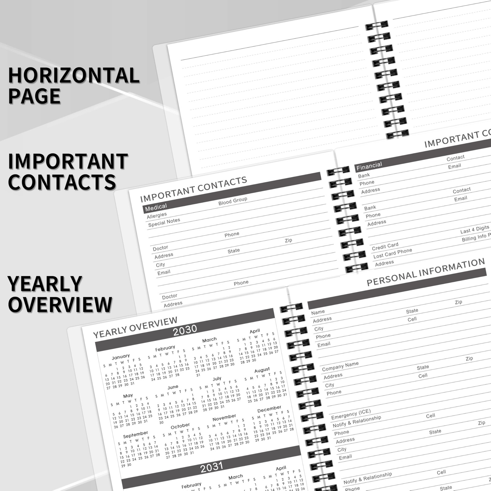 2026-2030 Monthly Planner/Calendar - 5 Year Planner 2026-2030 with Tabs, Jan ...