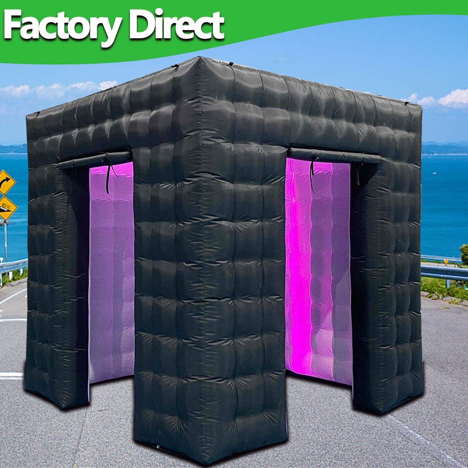 2.5m LED 2 Doors Photo Booth Enclosure Inflatable Backdrop Inflatable Photobooth