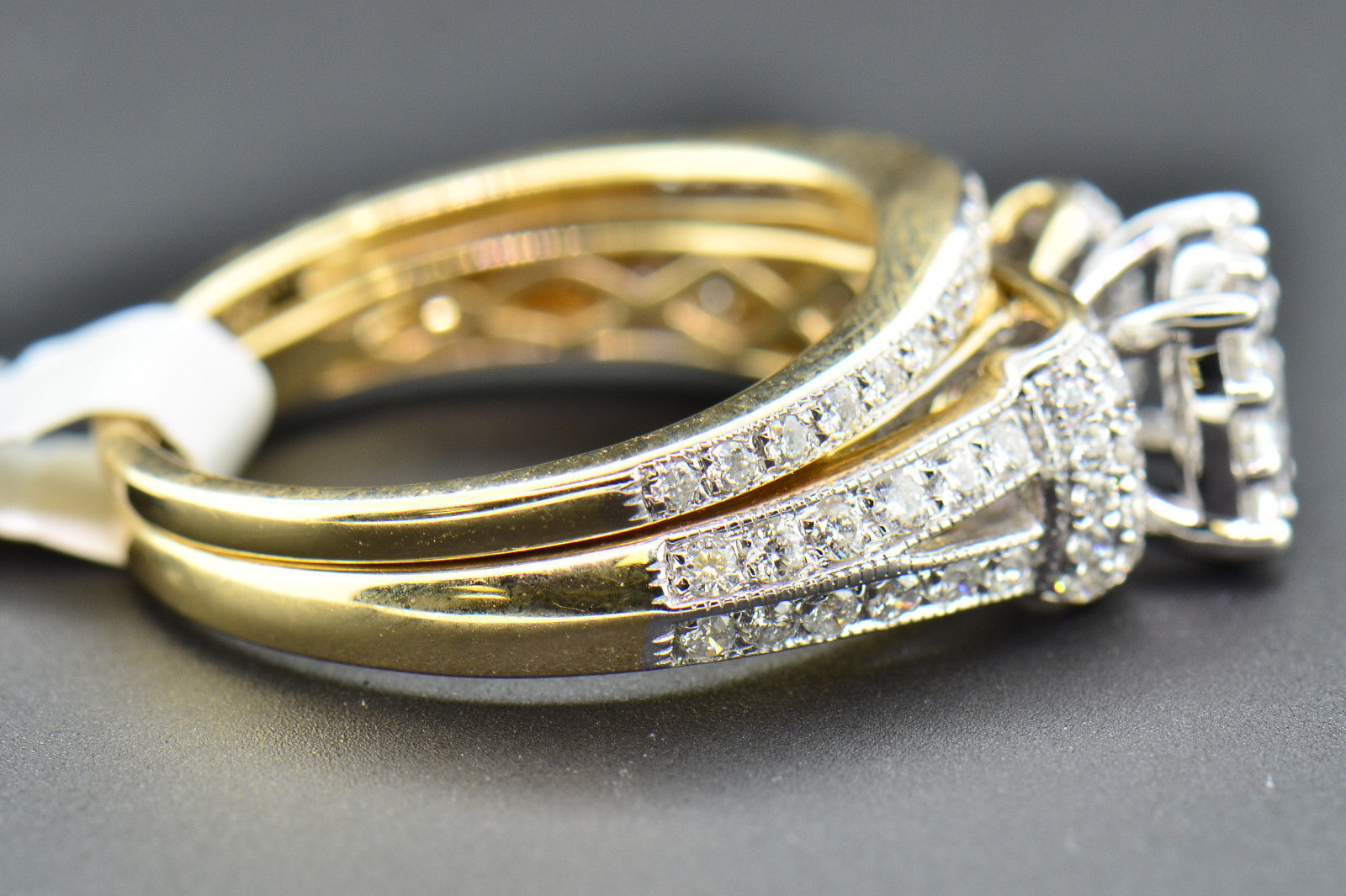 Diamond Bridal Set Engagement Ring & Wedding Band 14K Yellow Gold 1.25 Ct