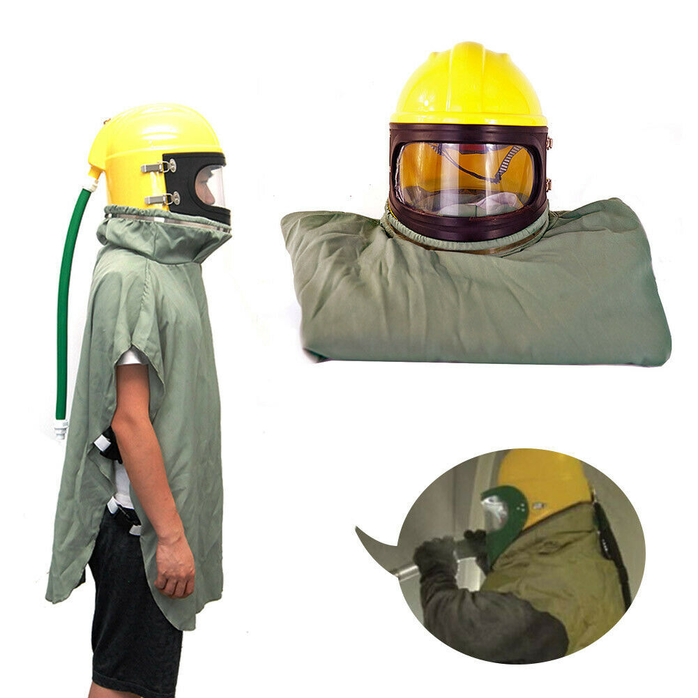 AIR for Sandblasting Safe Sandblast Helmet Blast Hood Protector Cloak Sand Len