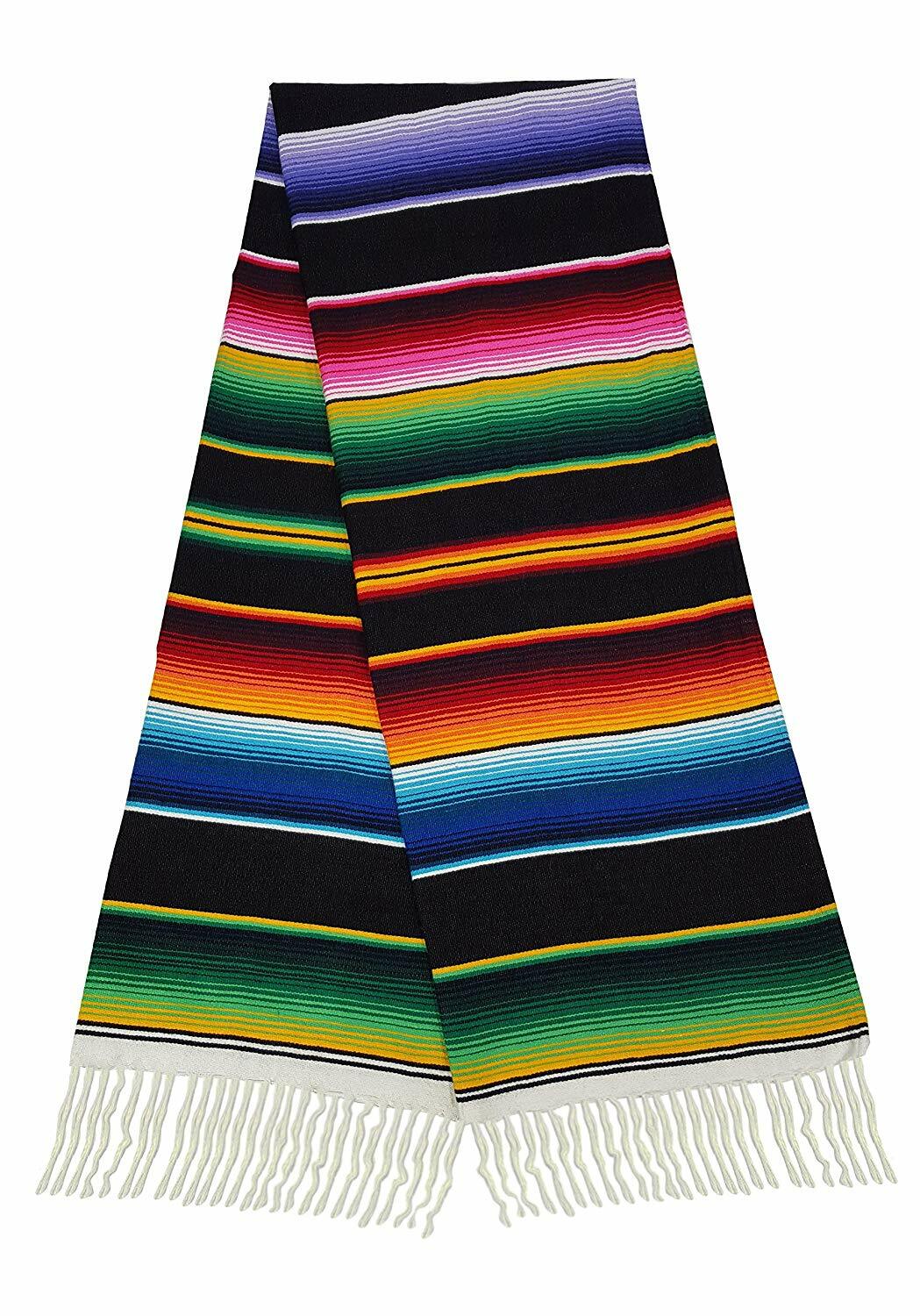 Artisan Falsa Mexican Blanket Saltillo Serape Yoga Throw Made in Mexico X-Large