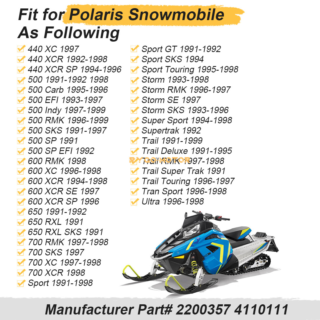 Ignition Switch for Polaris Snowmobile 440 500 600 700 XC XCR SP SKS Indy RMK