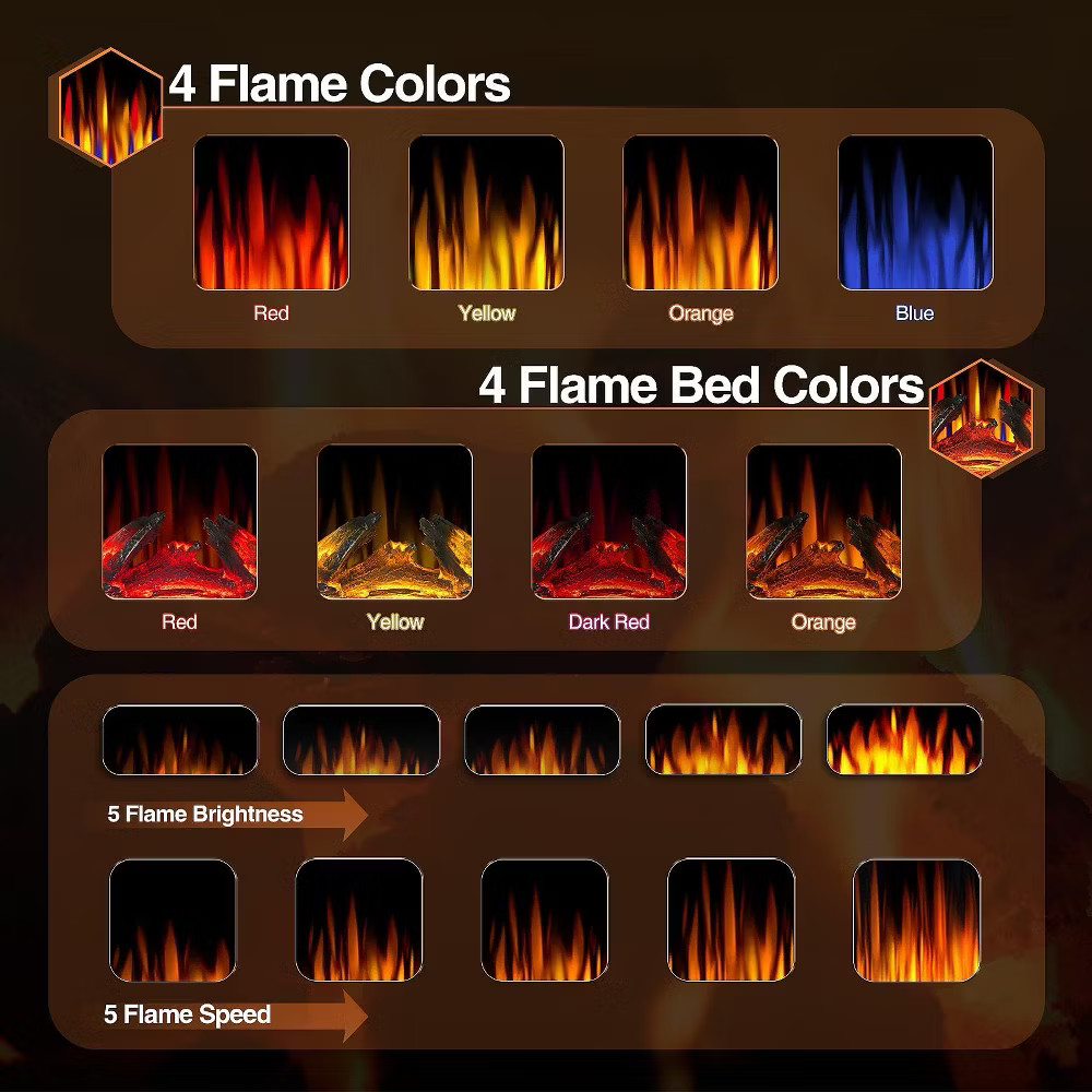 R.W.FLAME Electric Fireplaces, 1500W Infrared Electric Stove Heater,