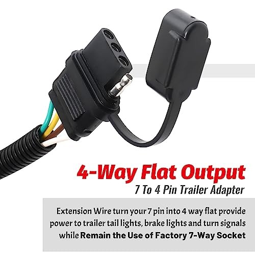 55384 Replacement USCAR 7 Pin to 4 Pin Trailer Harness for Installing