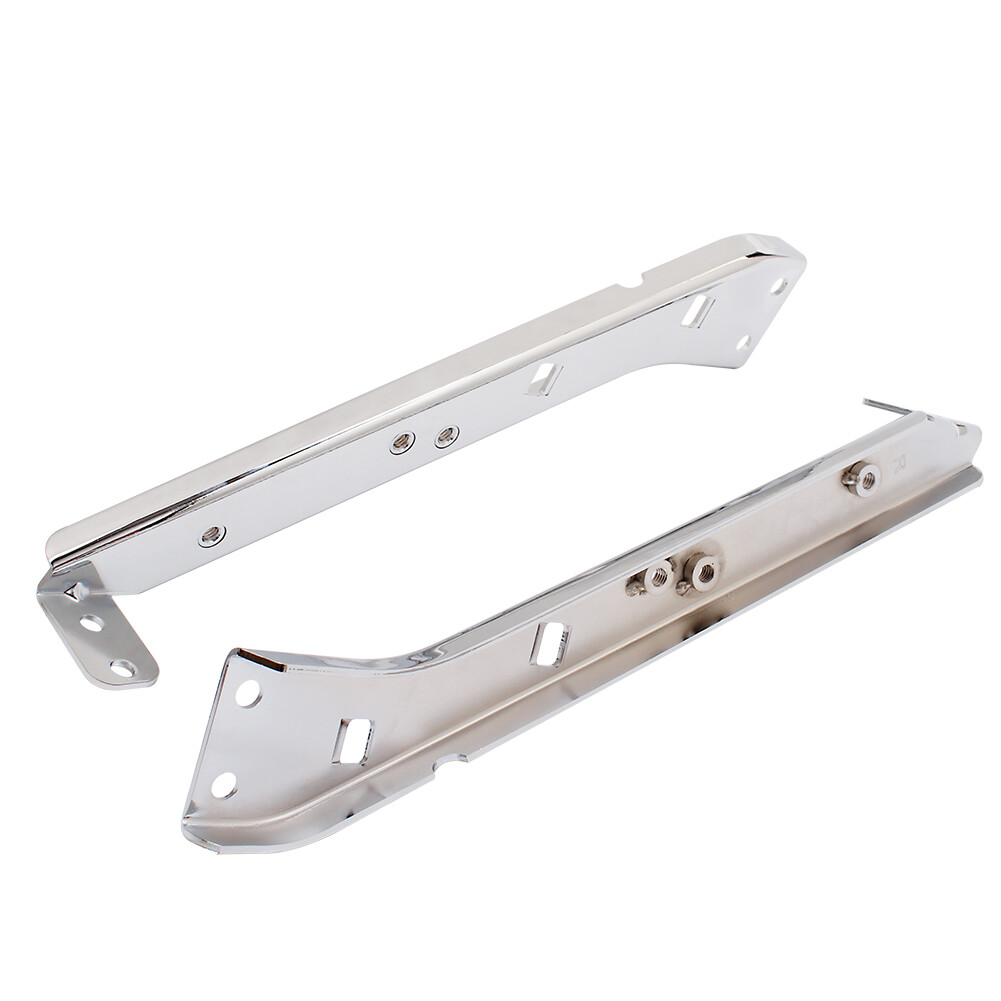 Pair Chrome Saddlebag Rail Support Brackets for Harley Touring FLT FLHT 85-08