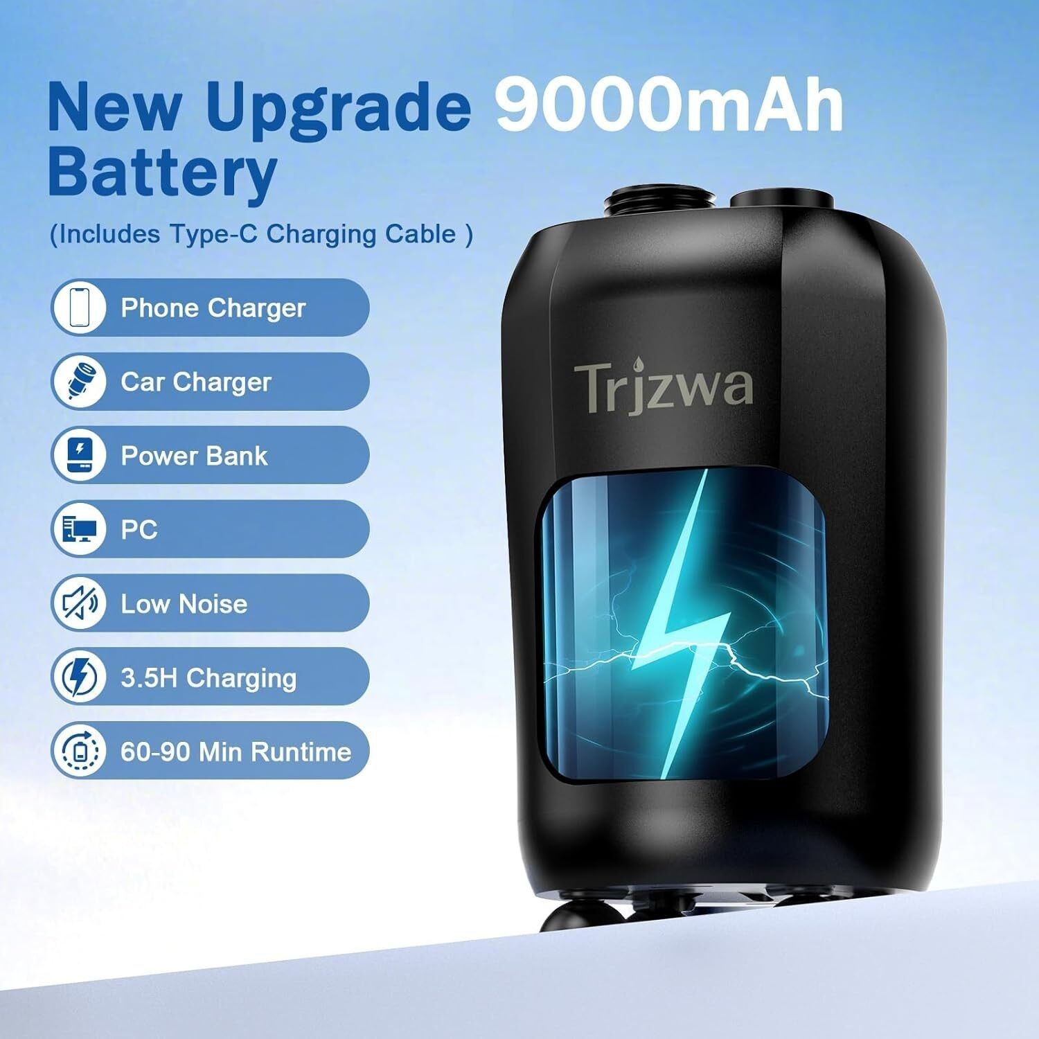 Portable Shower Camping,9000mAh Rechargeable Shower Pump with Digital Display