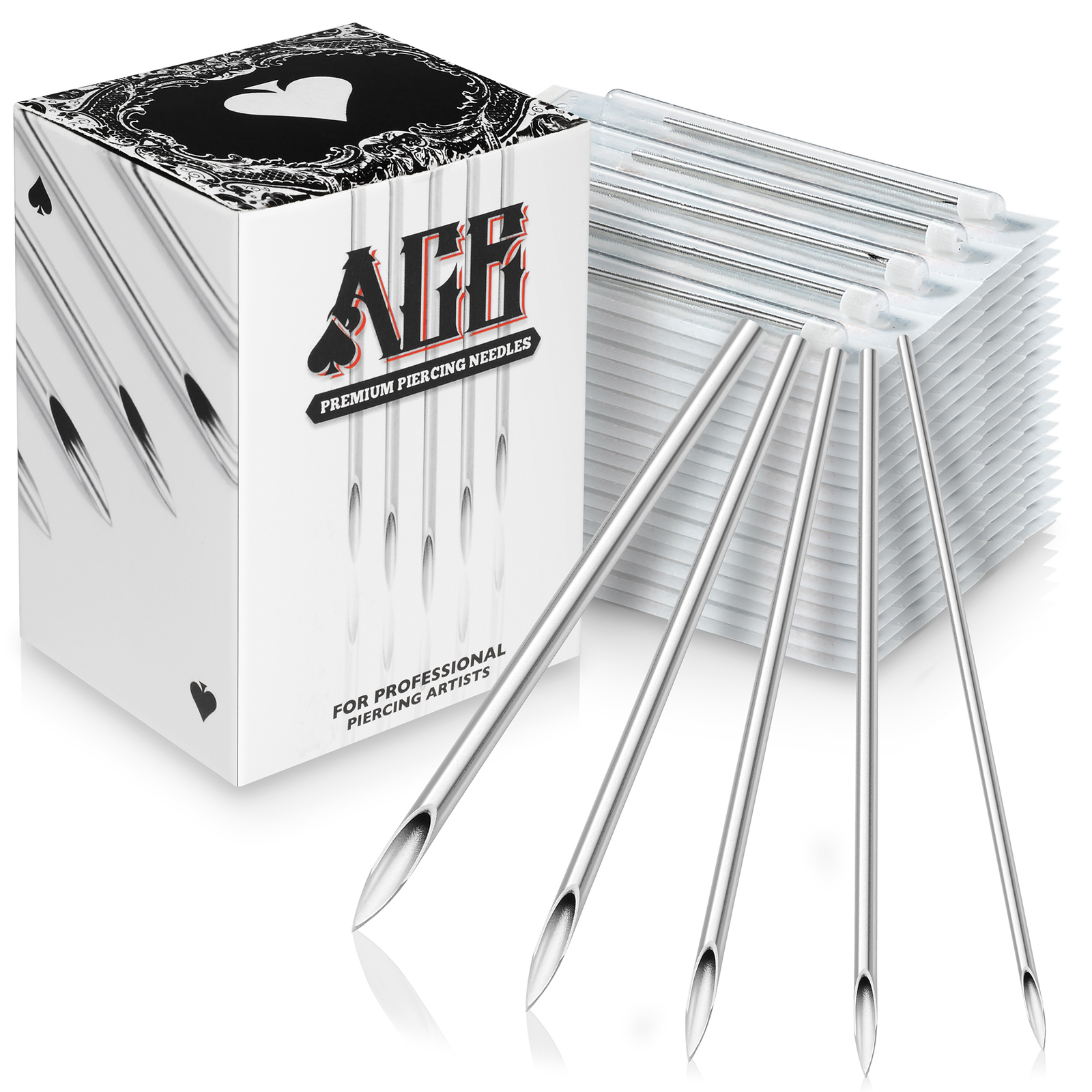 100 Mix Body Piercing Needle Sizes 12g, 14g, 16g, 18g and 20g (20 pcs each)