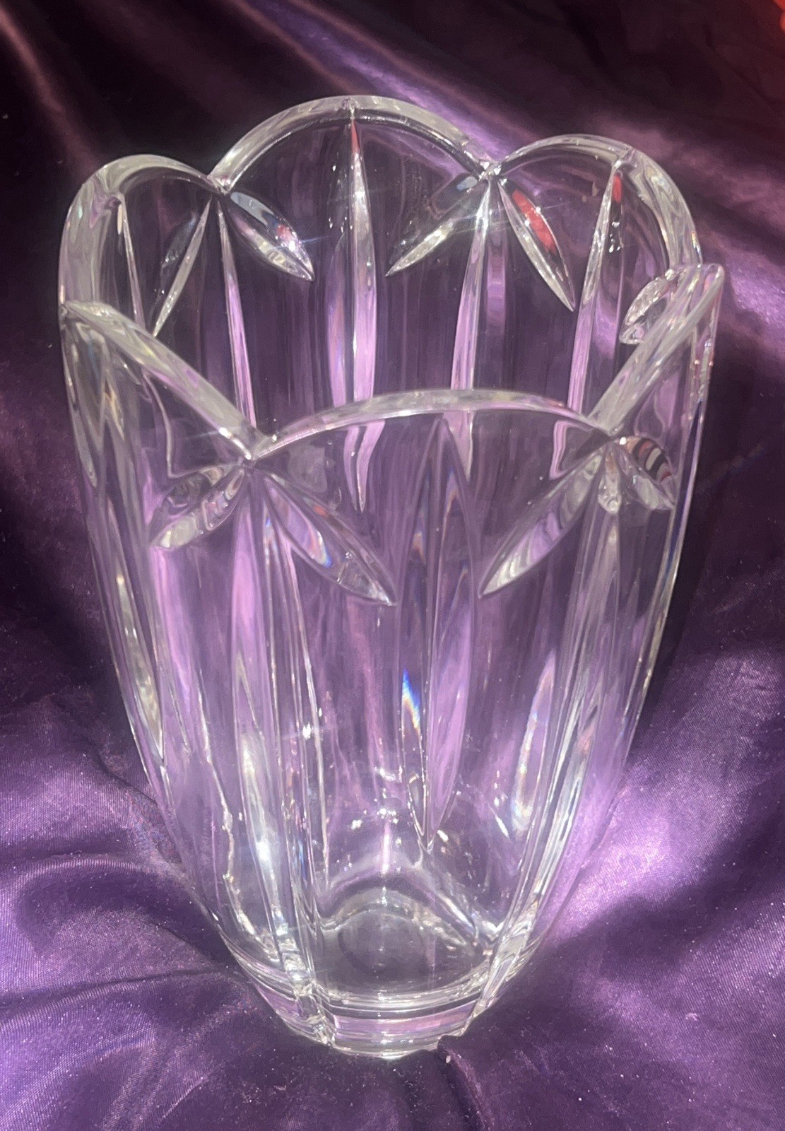 Mikasa Germany Clear Crystal Decorative Vase 8" 1/2  Glossy Finish