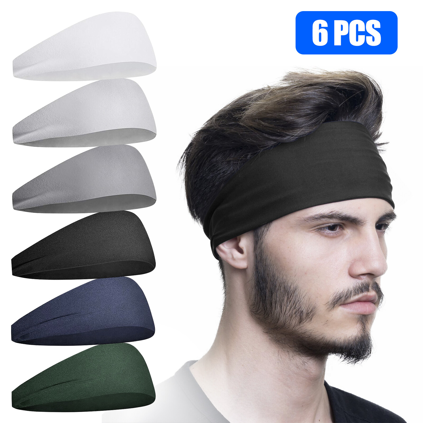 6 Pcs Running Headbands Men Sweatbands Sports Sweat Bands Workout Fitness Women