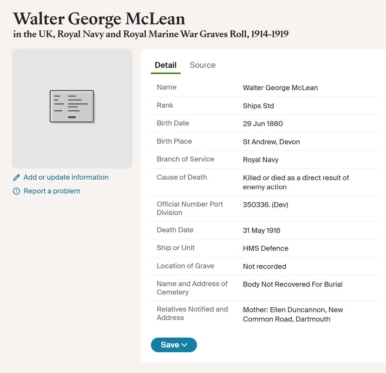 Royal Navy KIA Jutland HMS Defence 1916 Long Service Good Conduct Medal Plymouth