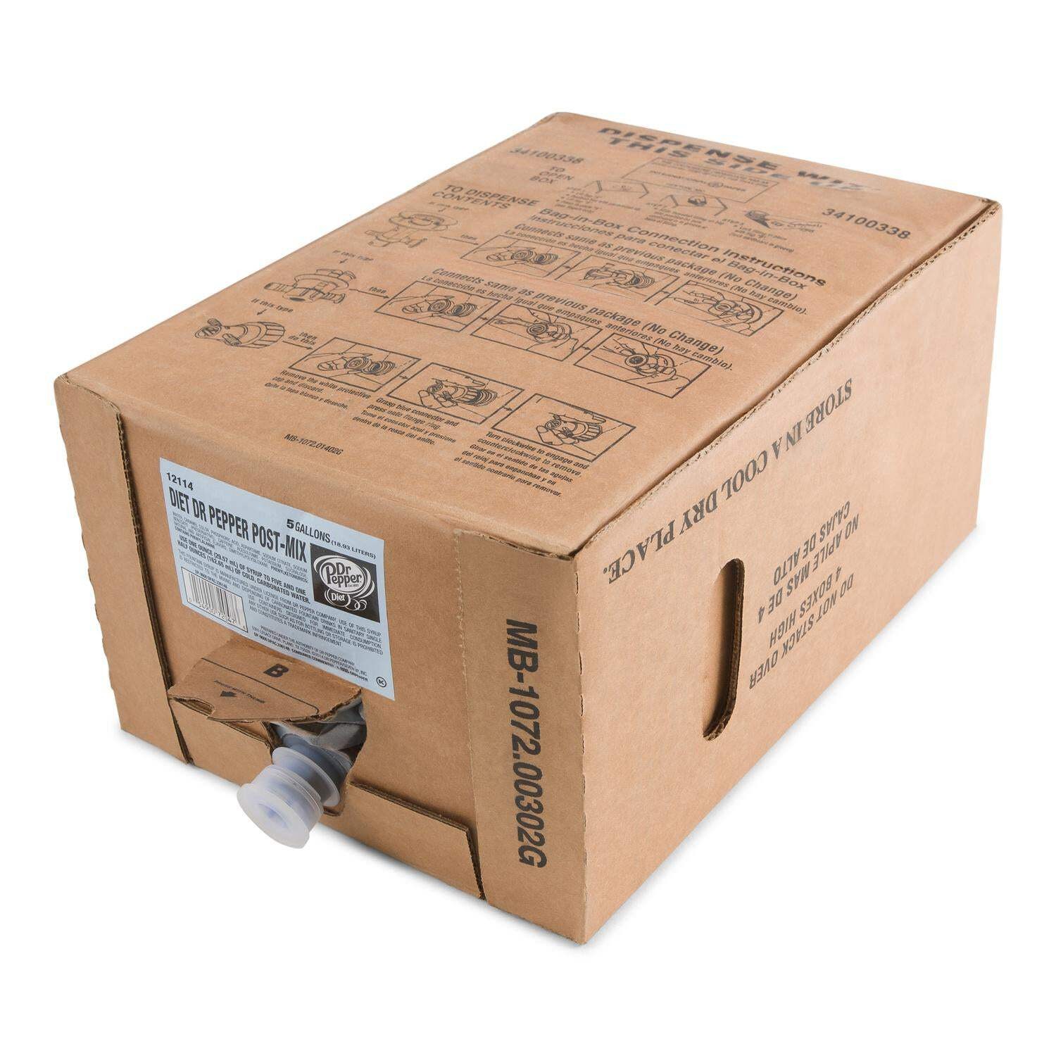 Diet Dr. Pepper Soda Fountain Syrup - 5 Gallon Bag In Box