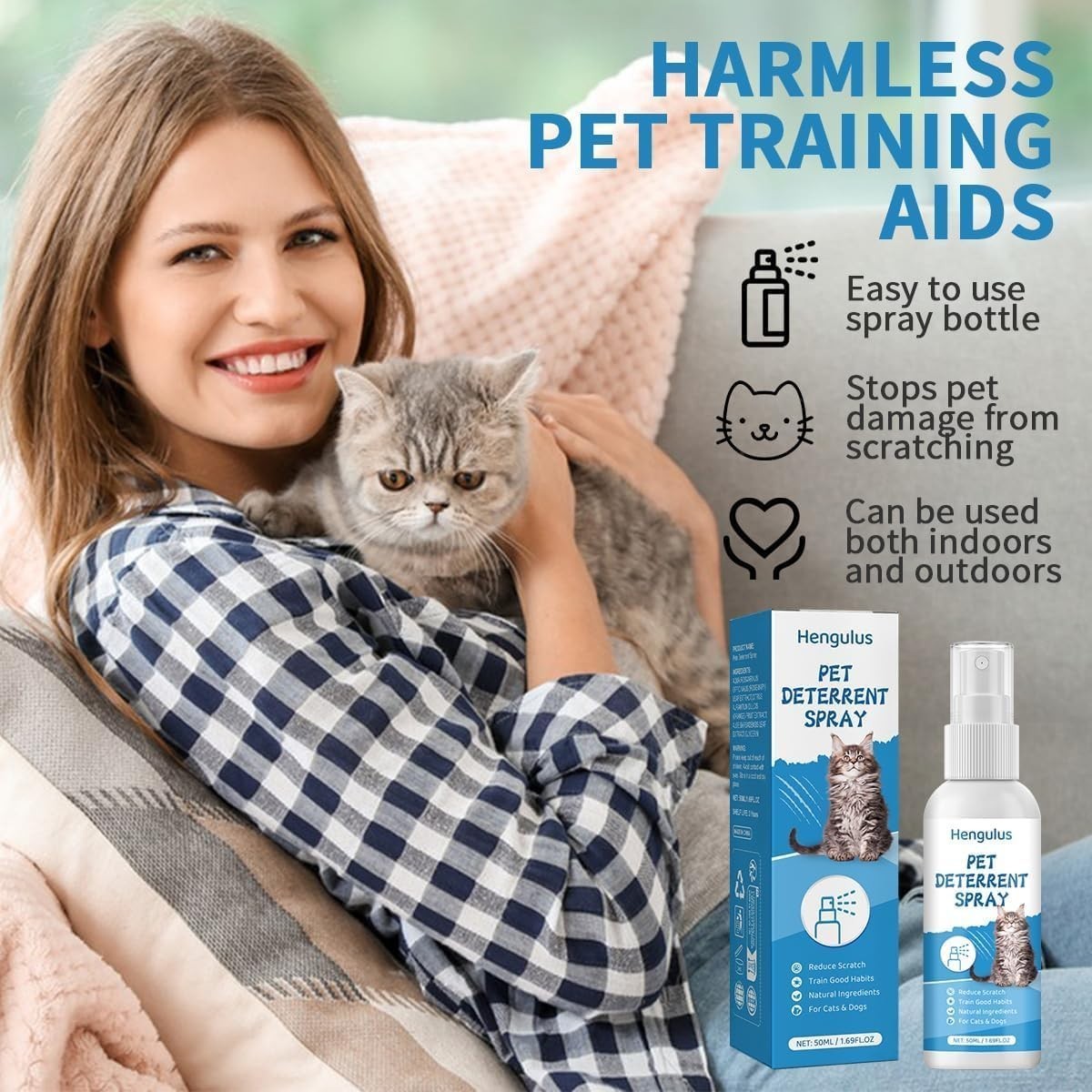 Cat Deterrent Spray, Natural Ingredients, Premium Cat Spray Deterrent for Cat