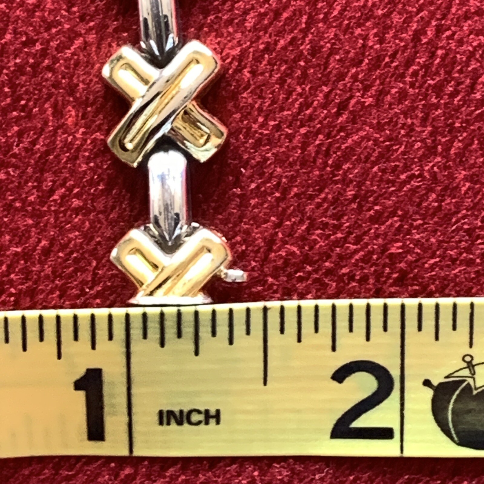 Bracelet Milor Sterling Silver Gold Wash X Made Italy love Hugs Kisses Vintage