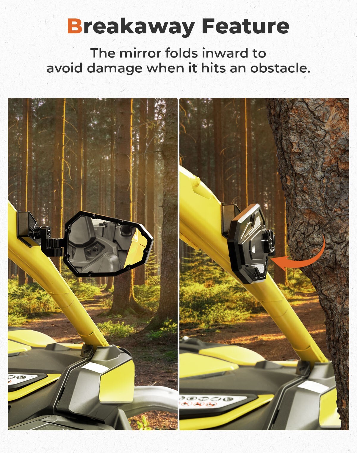 UTV Rear View Side Mirrors Aluminum for 2024-2025 Can Am Maverick R/R Max X RS