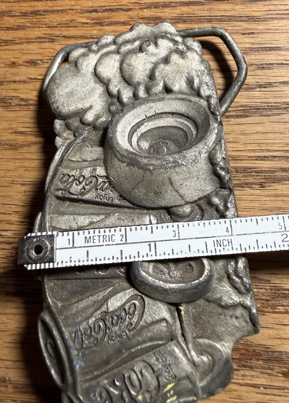 Markatron Coca-Cola Pewter Belt Buckle Racing Theme
