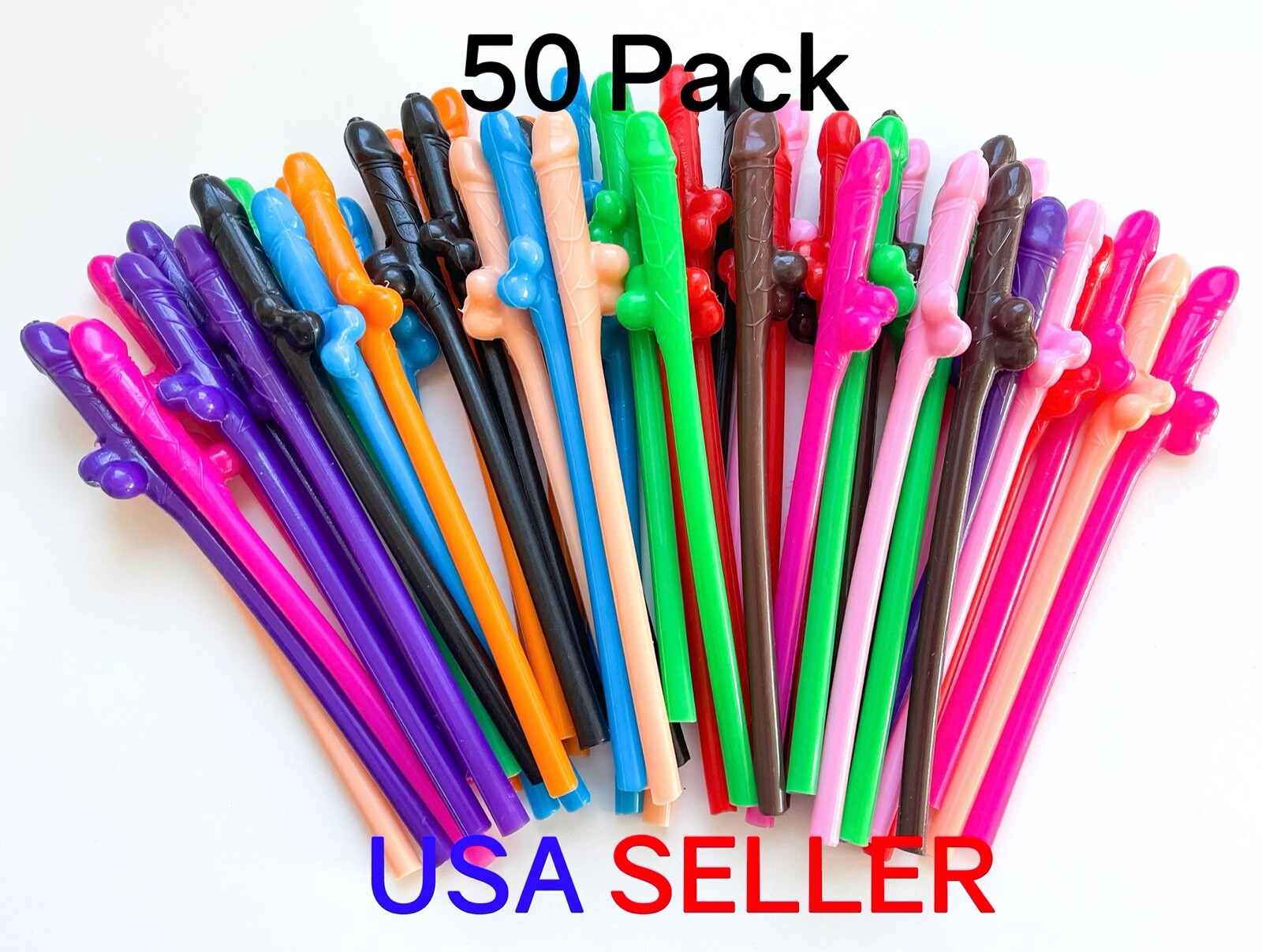 Bachelorette Penis Straws Bach Party Supplies Bridal Drinking Favors 50 count