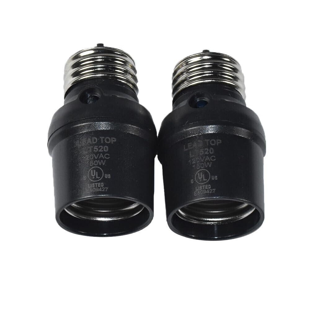 2-Pack Sensor Automatic Dusk to Dawn Light Socket E26 E27 for Outdoor Lighting