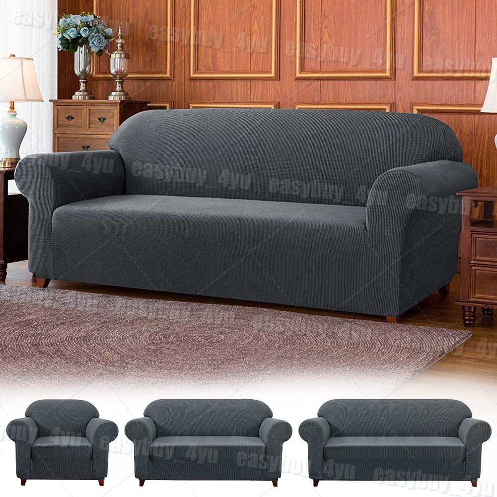 PREMIUM Elastic STRETCH SOFA COVERS Slipcover Protector Settee 1/2/3/4 Seater US