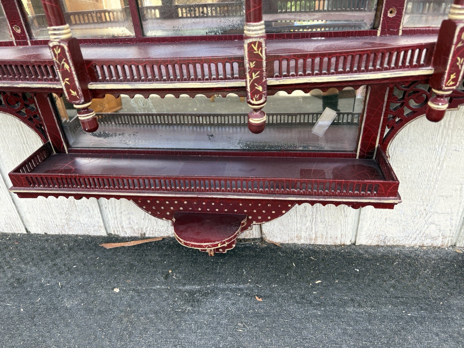 66842 Custom Hand Painted Victorian Whatnot Curio Wall Shelf