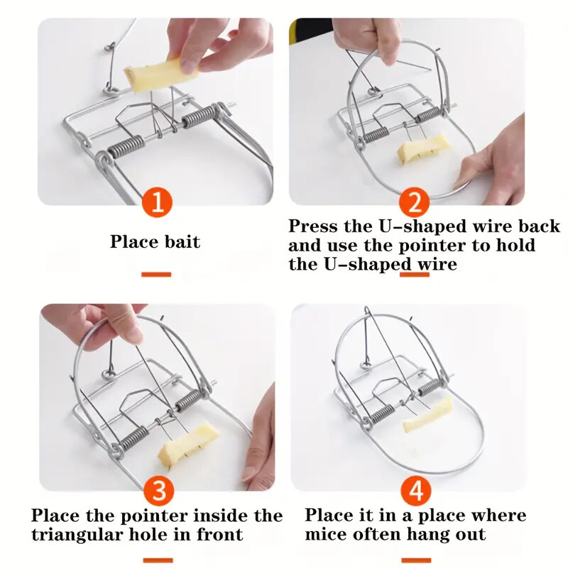 2pcs Size M Professional Rodent Traps Strong Spring Mouse Trap Snap Rat Catcher