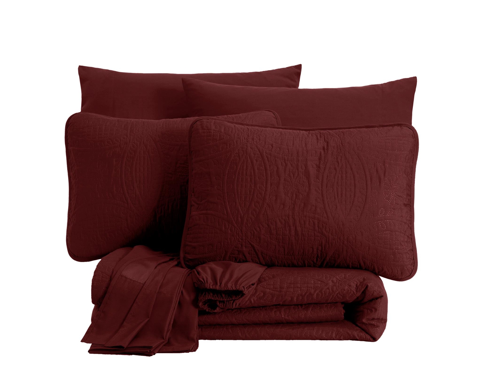 Chezmoi Collection Liam 7-Piece Bed in a Bag Medallion Comforter Set and Sheets