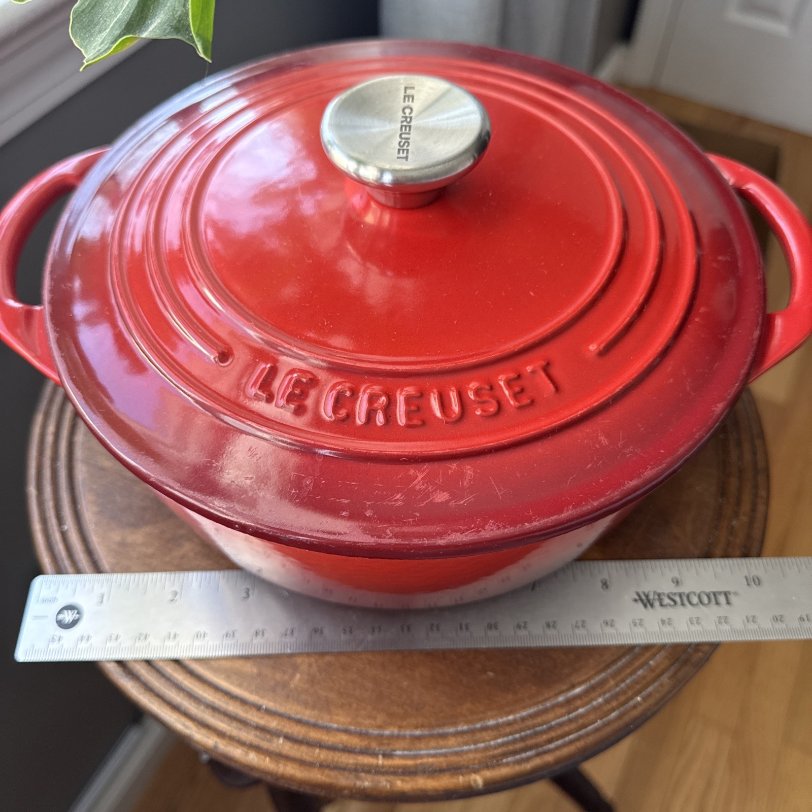 Le Creuset Signature Enameled Cast Iron Dutch Oven in the red 'Cerise' color