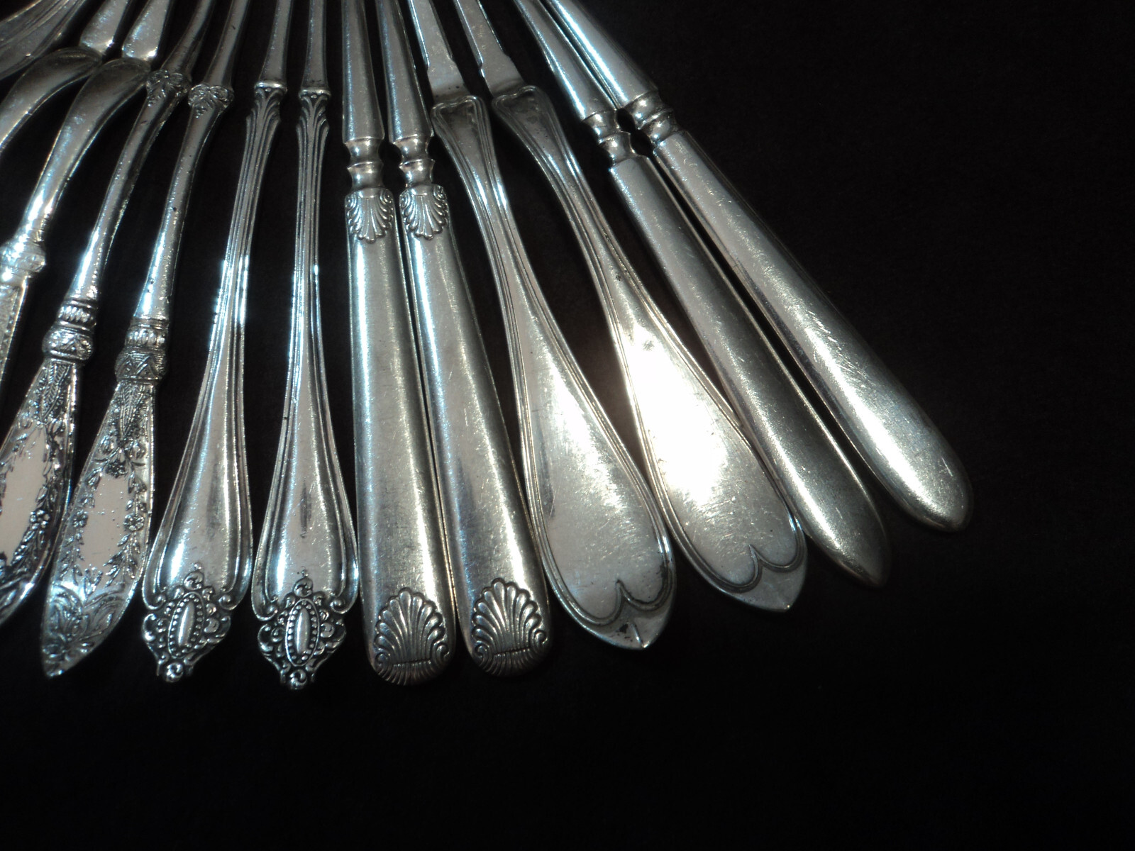 Silverplate Flatware Lot of 22 Nut Picks (11 Pairs) Antique Victorian